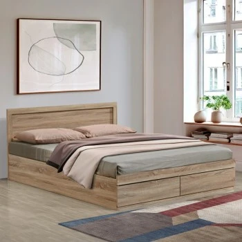 Bed Olympus pakoworld with drawer in sonoma color 140x200cm