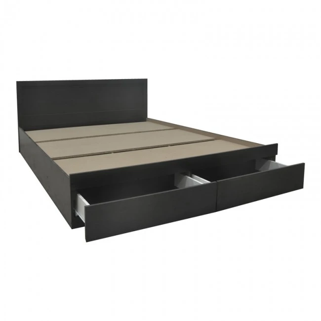Bed Olympus pakoworld with drawer in wenge color 100x200cm