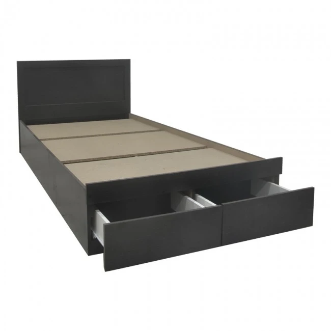 Bed Olympus pakoworld with drawer in wenge color 140x200cm