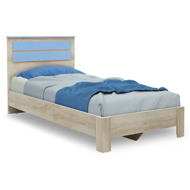 Bed Looney pakoworld in castillo-blue color 100x200cm