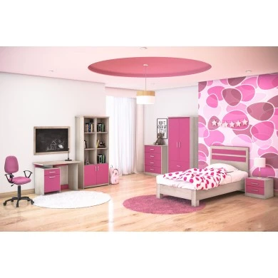 Bed Looney pakoworld in castillo-pink color 100x200cm