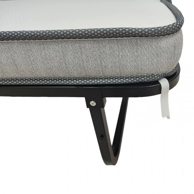 Ράντζο-κρεβάτι με στρώμα 10εκ Kamu pakoworld μαύρο 75x190εκ