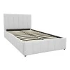Snuggle  pakoworld bed with storage space, fabric grey120x200cm