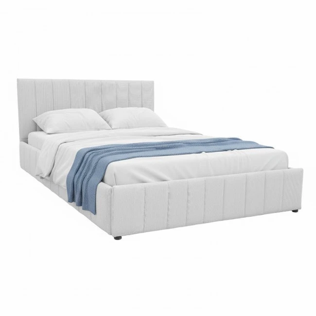 Snuggle  pakoworld bed with storage space, fabric grey 160x200cm