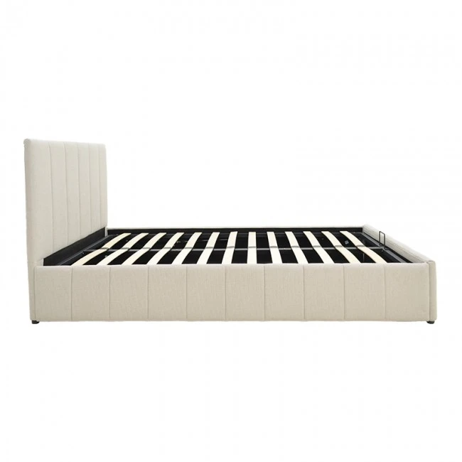 Snuggle  pakoworld bed with storage space, fabric beige120x200cm