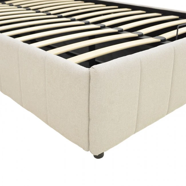 Snuggle  pakoworld bed with storage space, fabric beige120x200cm