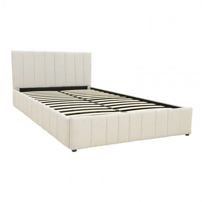 Snuggle  pakoworld bed with storage space, fabric beige160x200cm