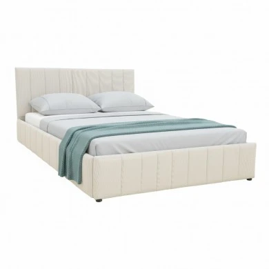 Snuggle  pakoworld bed with storage space, fabric beige160x200cm