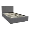 Snuggle  pakoworld bed with storage space, velvet, anthracite 120x200cm