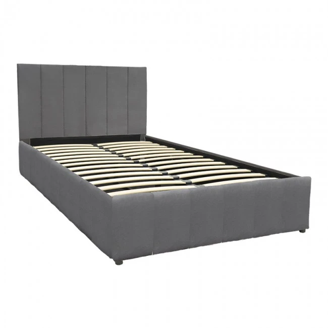 Snuggle  pakoworld bed with storage space, velvet, anthracite 120x200cm