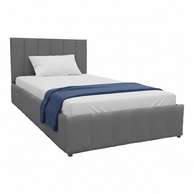 Snuggle  pakoworld bed with storage space, velvet, anthracite 120x200cm