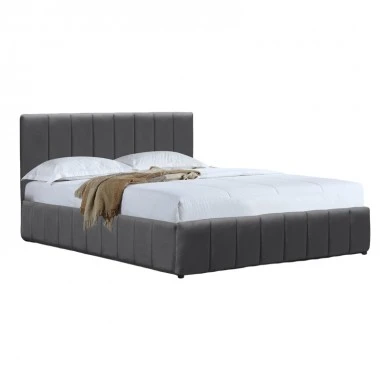 Snuggle  pakoworld bed with storage space, velvet, anthracite 160x200cm