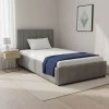 Snuggle  pakoworld bed with storage space, velvet, grey 120x200cm