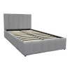 Snuggle  pakoworld bed with storage space, velvet, grey 120x200cm