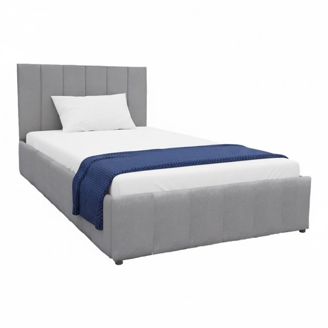 Snuggle  pakoworld bed with storage space, velvet, grey 120x200cm