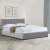 Snuggle  pakoworld bed with storage space, velvet, grey 160x200cm
