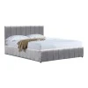 Snuggle  pakoworld bed with storage space, velvet, grey 160x200cm