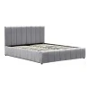 Snuggle  pakoworld bed with storage space, velvet, grey 160x200cm