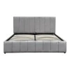 Snuggle  pakoworld bed with storage space, velvet, grey 160x200cm