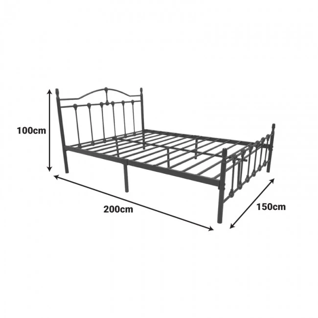 Wotso pakoworld metal bed in black shade 150x200cm