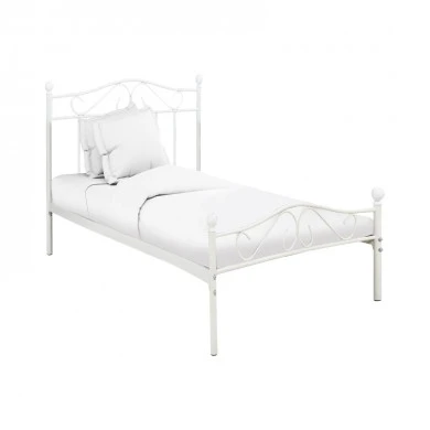 Bed Yorick pakoworld white metal 90x190cm