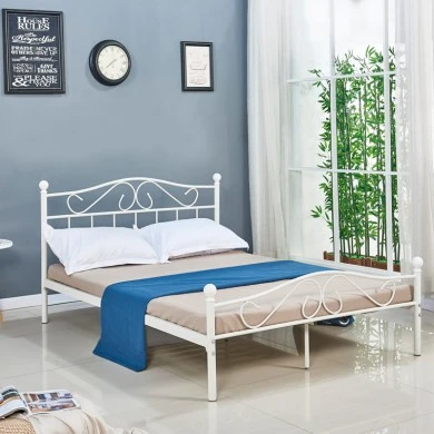 Bed Yorick pakoworld white metal 140x190cm