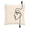 Deco cushion with fringes Cuten pakoworld in ivory color 40x40cm