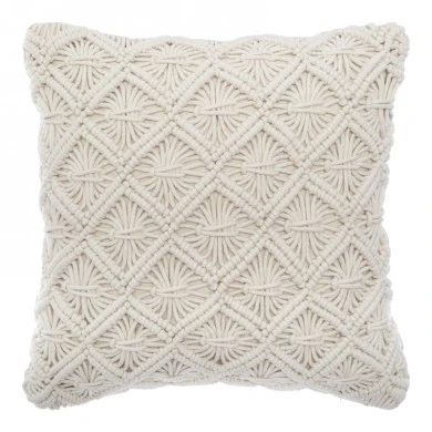 Deco cushion Kalendian pakoworld in cream color 40x40cm