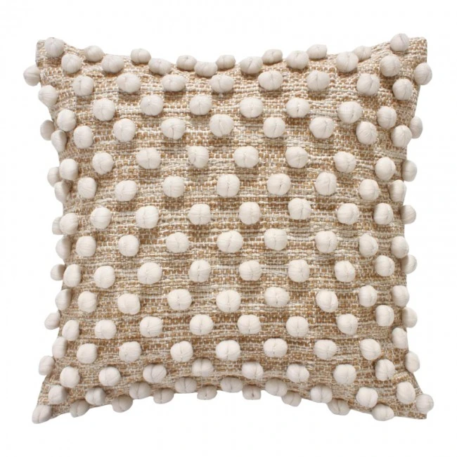 Finne Inart cotton pillow in beige shade 45x45x2.5cm