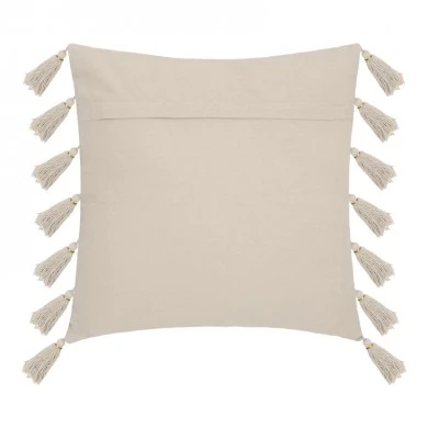 Deco cushion with fringes Erden pakoworld in ivory color 50x50cm