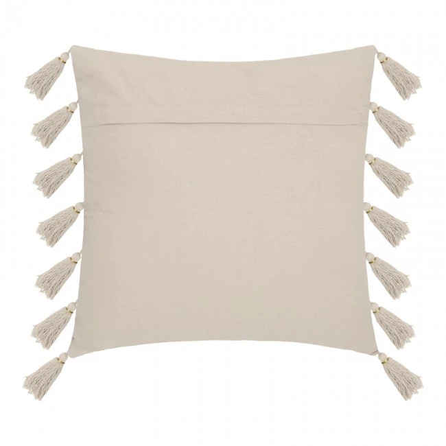 Deco cushion with fringes Erden pakoworld in ivory color 50x50cm