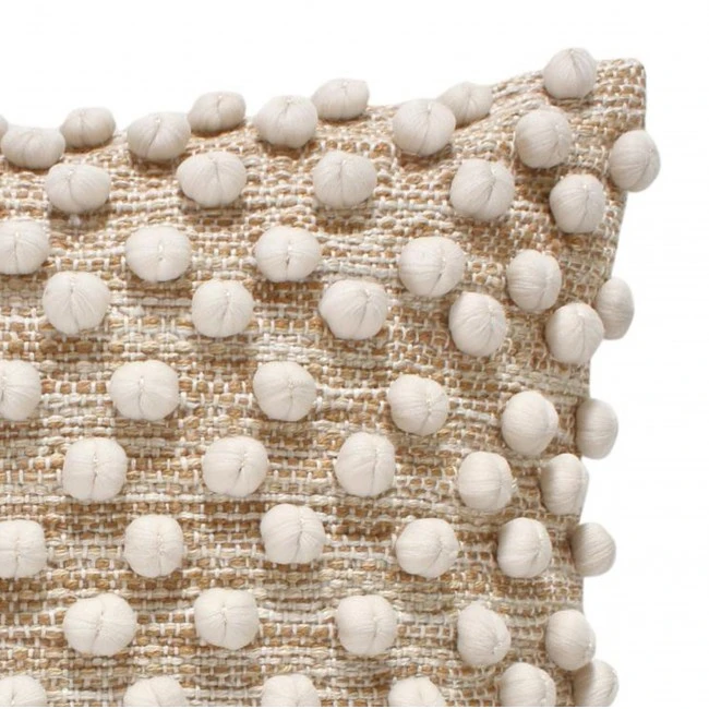 Finne Inart cotton pillow in beige shade 45x45x2.5cm