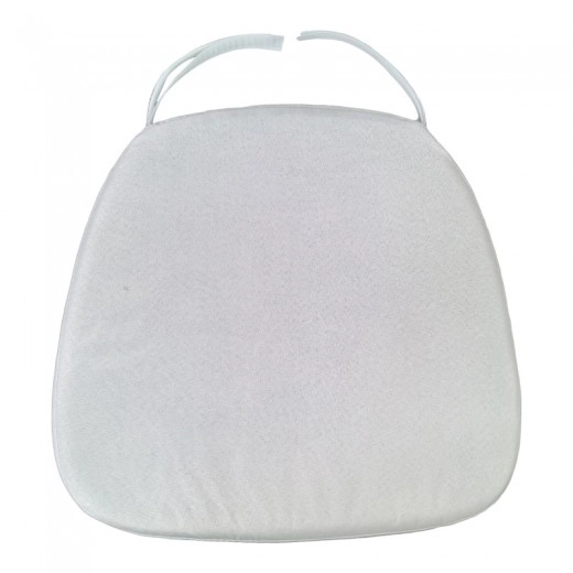 Μαξιλάρι Tiffany pakoworld ύφασμα σε λευκή απόχρωση 40.5x38.5x4εκ