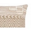 Mitto Inart jute-cotton cushion in beige-white shade 45x45x2cm