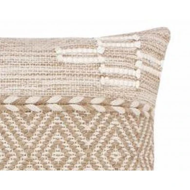 Mitto Inart jute-cotton cushion in beige-white shade 45x45x2cm