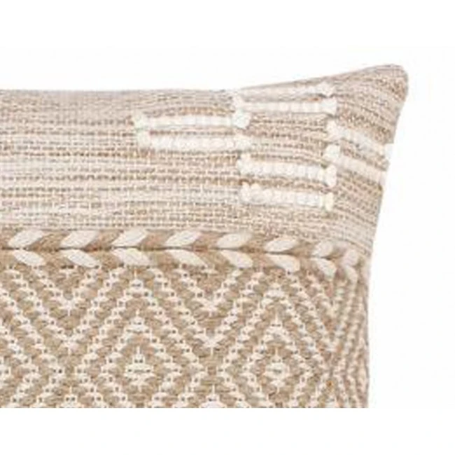 Mitto Inart jute-cotton cushion in beige-white shade 45x45x2cm