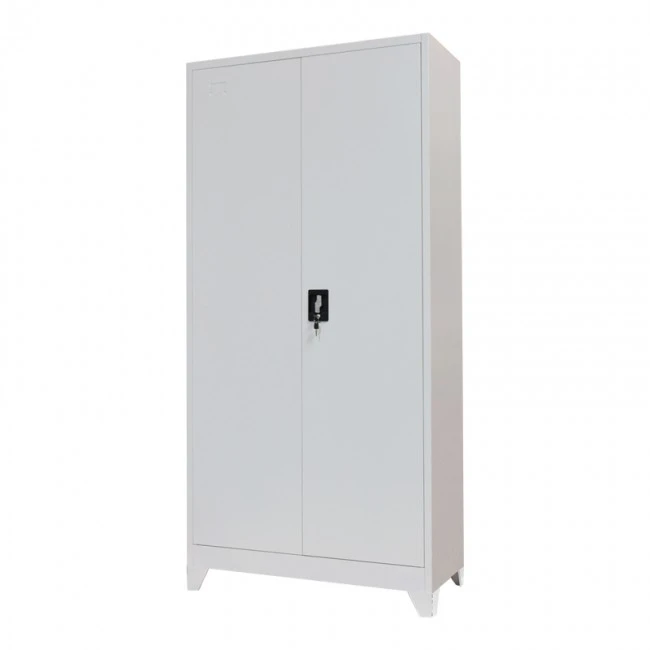 Zogi pakoworld metal wardrobe with partition in light gray shade 90x45x190cm