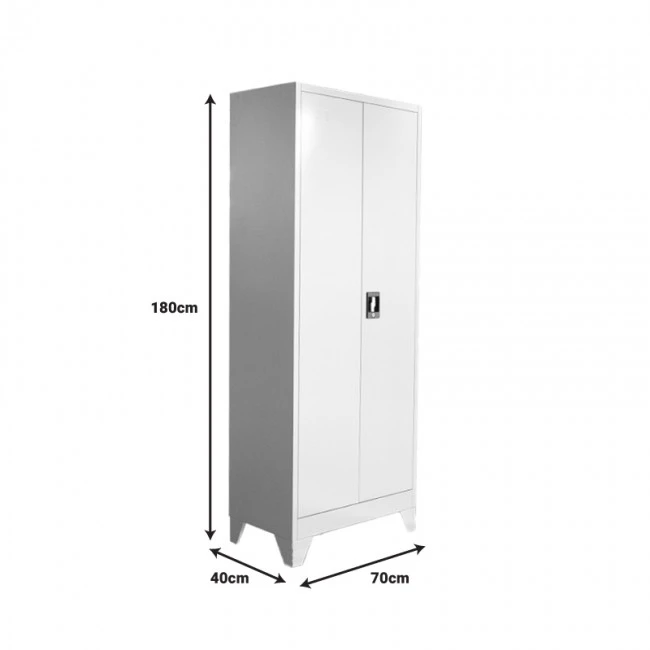 Metal wardrobe Ugren I Pakoworld in light grey shade 70x40x180cm