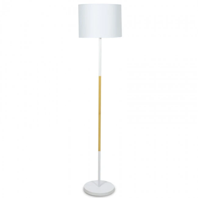 Metal floor lamp Oliver pakoworld Ε27 with white shade D33x149cm