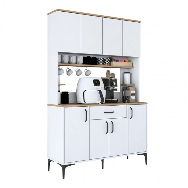 Buffet with shelf Cordie pakoworld white melamine 120x40x184.2cm