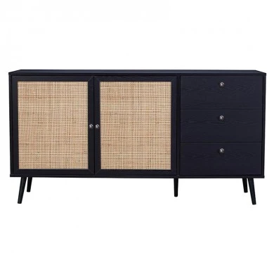 Buffet Oslo pakoworld blacknatural 150x39x79cm