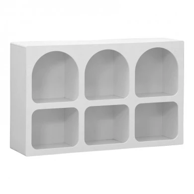 Buffet Emersi pakoworld with shelves mdf in white color 120x35x76cm