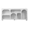 Buffet Emersi pakoworld with shelves mdf in white color 164x34x76cm