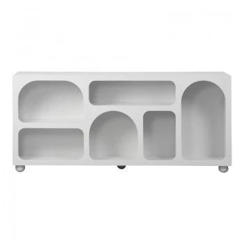 Buffet Emersi pakoworld with shelves mdf in white color 164x34x76cm