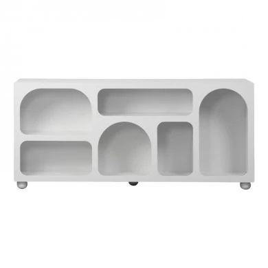 Buffet Emersi pakoworld with shelves mdf in white color 164x34x76cm