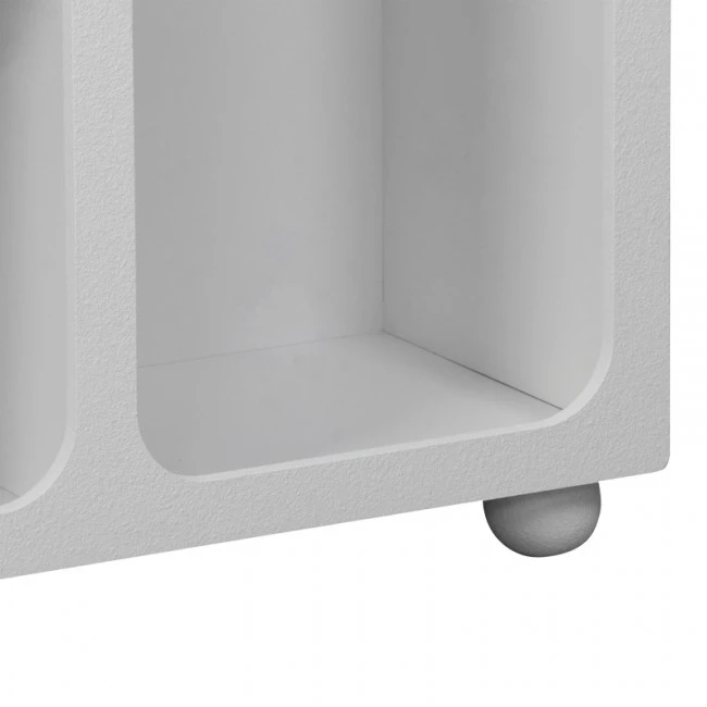 Buffet Emersi pakoworld with shelves mdf in white color 164x34x76cm