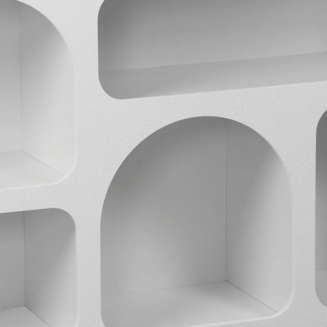 Buffet Emersi pakoworld with shelves mdf in white color 164x34x76cm