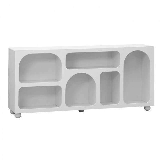 Buffet Emersi pakoworld with shelves mdf in white color 164x34x76cm