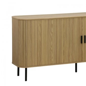 Buffet Scandi pakoworld MDF natural color with black metal legs 170x45x80cm