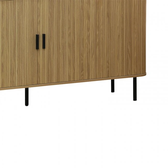Buffet Scandi pakoworld MDF natural color with black metal legs 170x45x80cm
